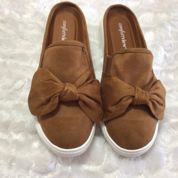 NEW Comfortview Cece Mule Sneaker Slide Cognac 7WW - Picture 1 of 8